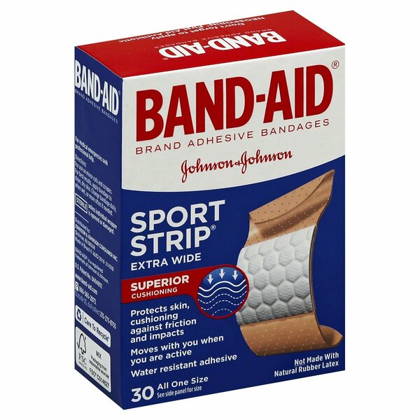 Band-Aid Sport Strip Extra Wide All One Size Adhesive Bandages 177628